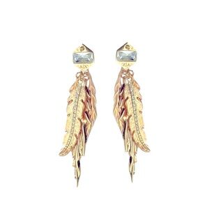 ARMANI EXCHANGE EUC fashion earrings in Gold & Aquamarine